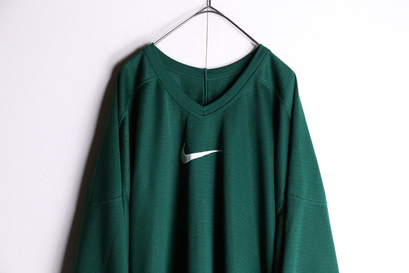 "NIKE" green mesh pull-over