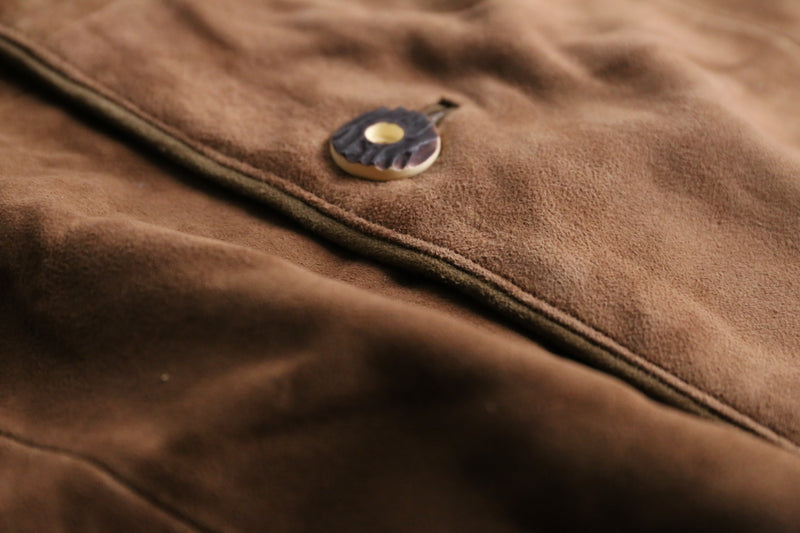 brown tyrolean leather vest