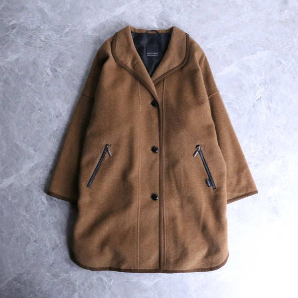 brown color walnut button mohair coat
