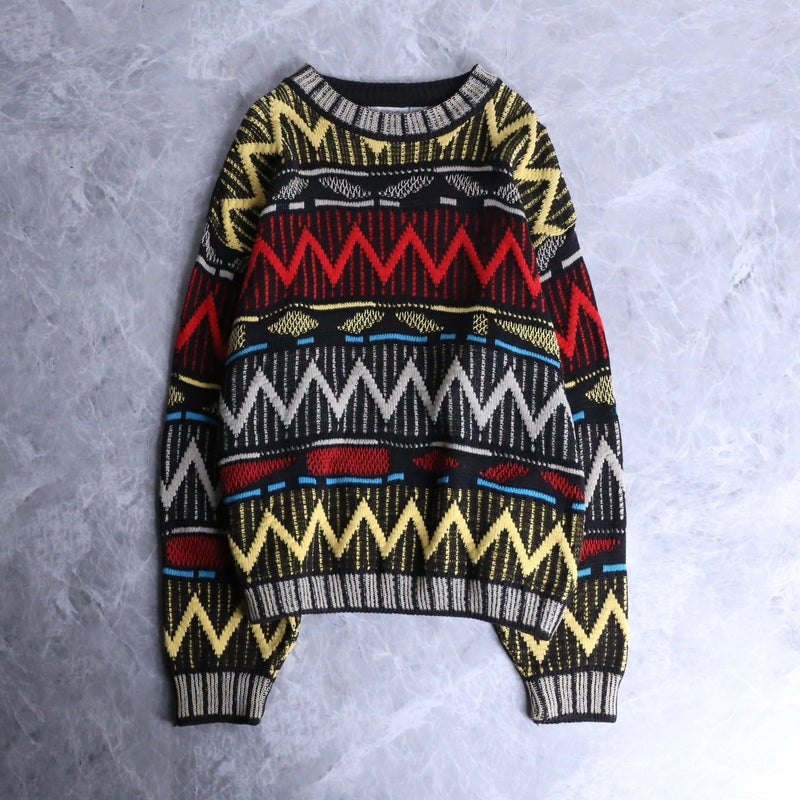 ethnic pattern design cotton knit