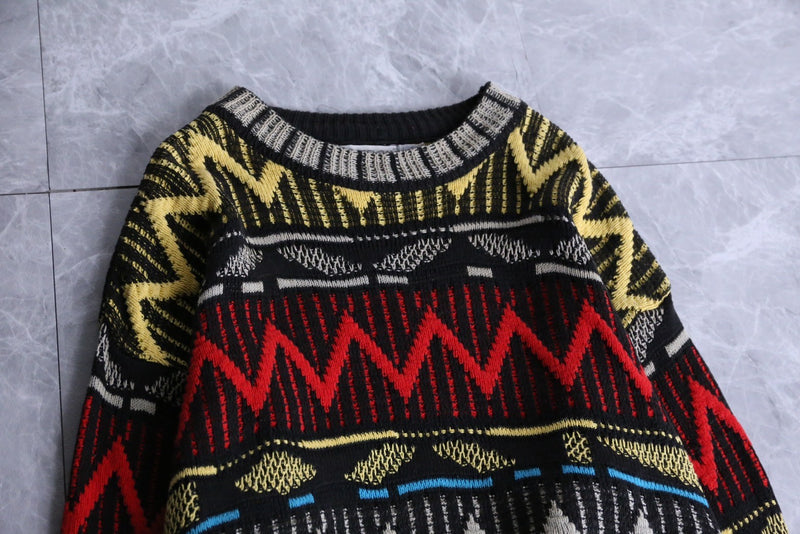 ethnic pattern design cotton knit