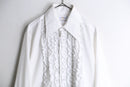 70’s pure white frill L/S shirt