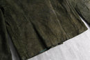 olive nubuck-like leather double riders jacket
