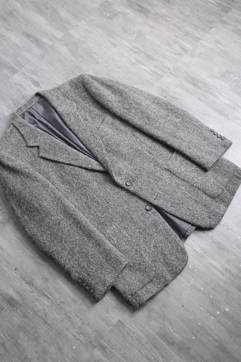 “Christian Dior” herringbone tweed 2B tailored jacket