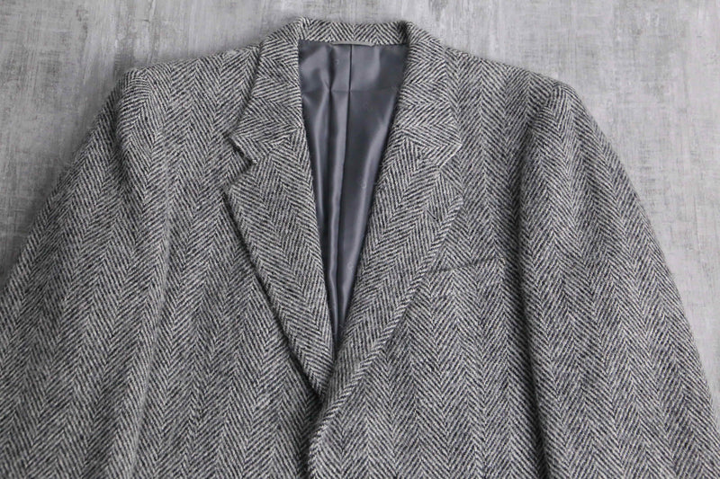 “Christian Dior” herringbone tweed 2B tailored jacket