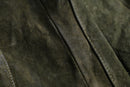 olive nubuck-like leather double riders jacket