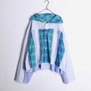 "Re:make" pop blue check docking shirt hoodie