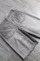 90-00's faded gray denim baggy shorts