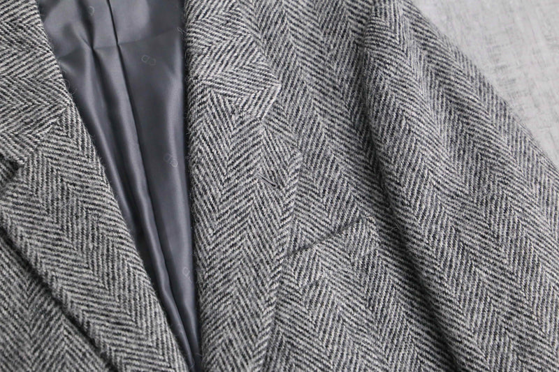 “Christian Dior” herringbone tweed 2B tailored jacket