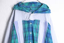 "Re:make" pop blue check docking shirt hoodie