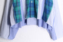 "Re:make" pop blue check docking shirt hoodie