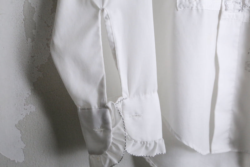 70’s pure white frill L/S shirt