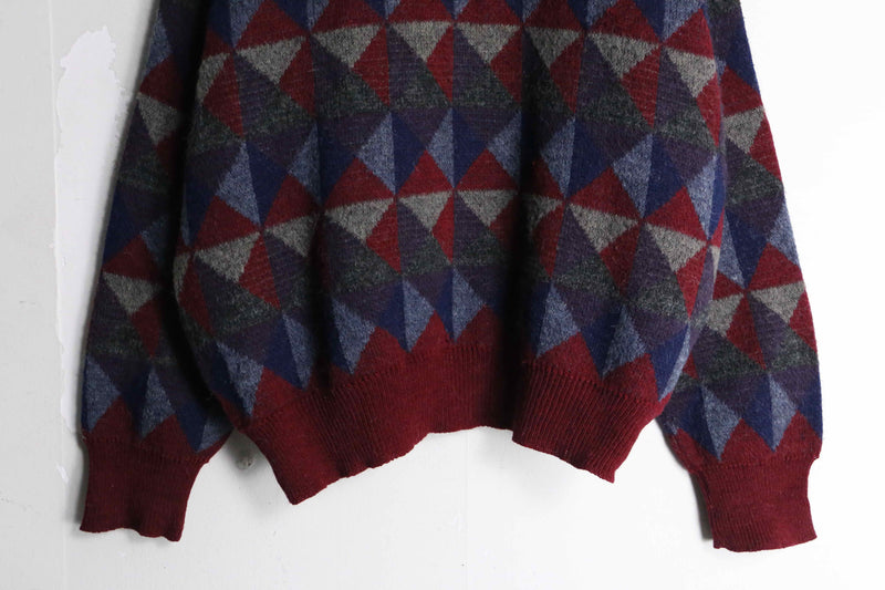 shape pattern alpaca×mohair mix Vneck knit