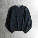 "Polo by Ralph Lauren" lambs wool argyle V-neck knit.