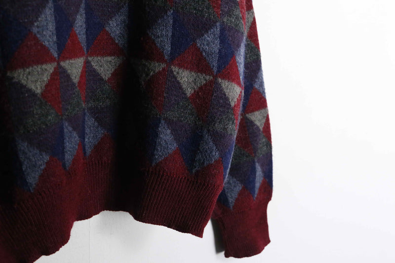 shape pattern alpaca×mohair mix Vneck knit