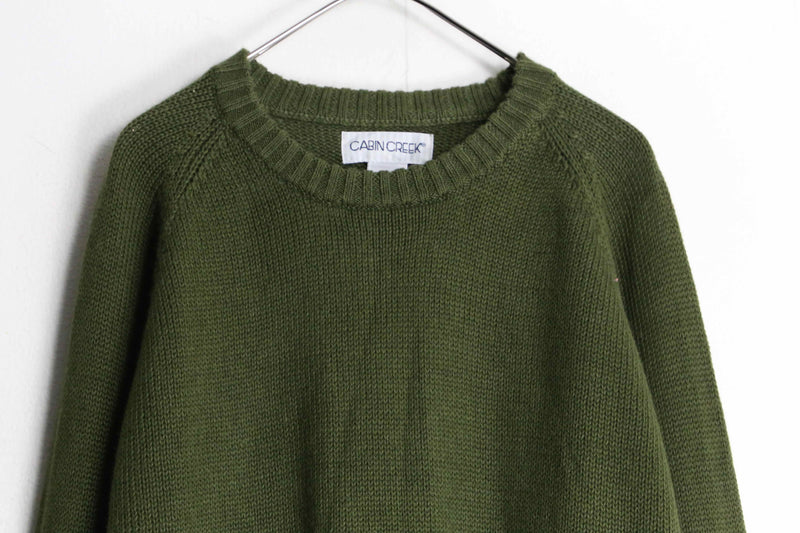 olive color minimal cotton knit