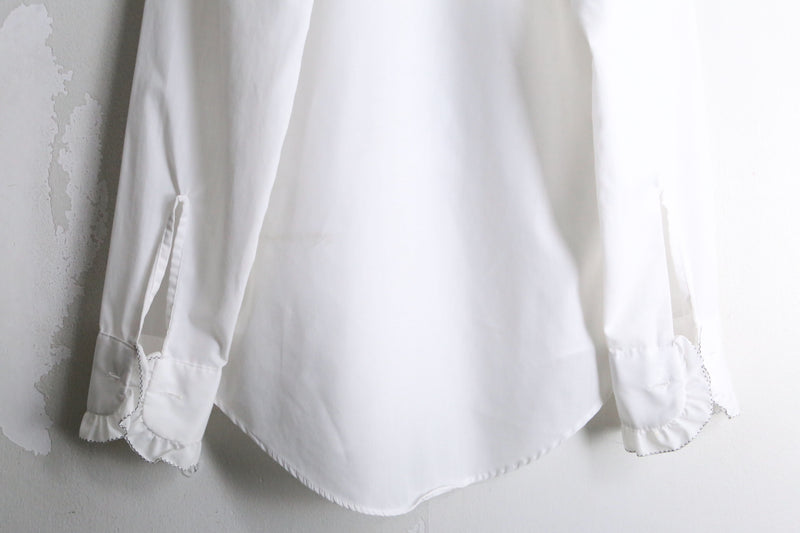 70’s pure white frill L/S shirt