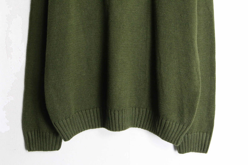 olive color minimal cotton knit