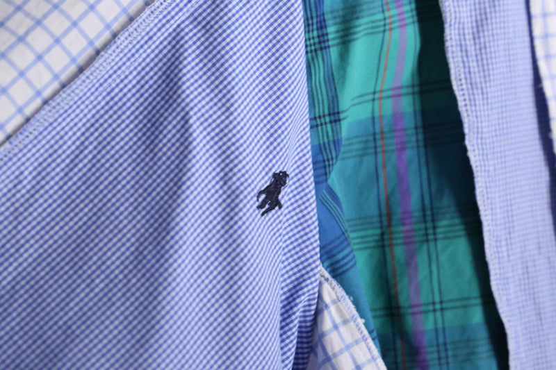 "Re:make" pop blue check docking shirt hoodie