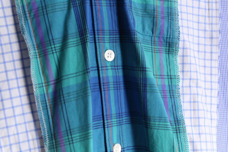 "Re:make" pop blue check docking shirt hoodie