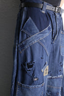 ''Re:make''buggy dark blue denim pants