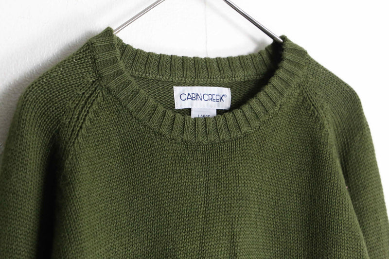 olive color minimal cotton knit