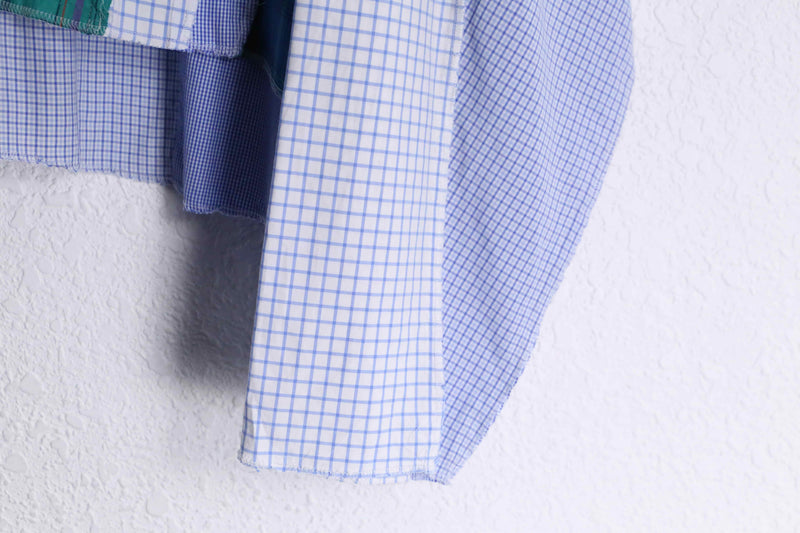 "Re:make" pop blue check docking shirt hoodie