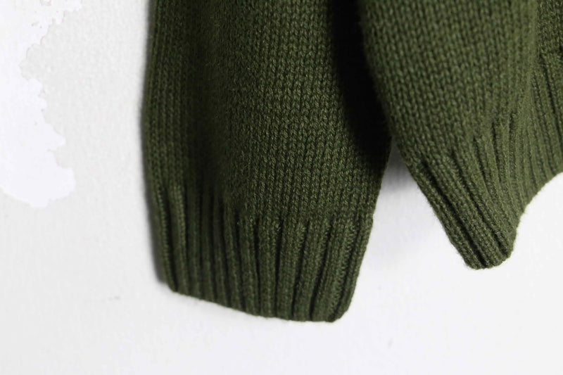 olive color minimal cotton knit