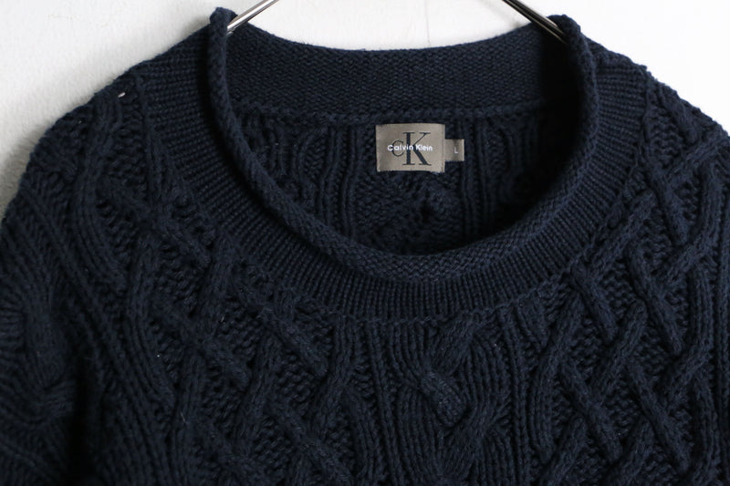 "Calvin Klein" black roll neck cotton knit