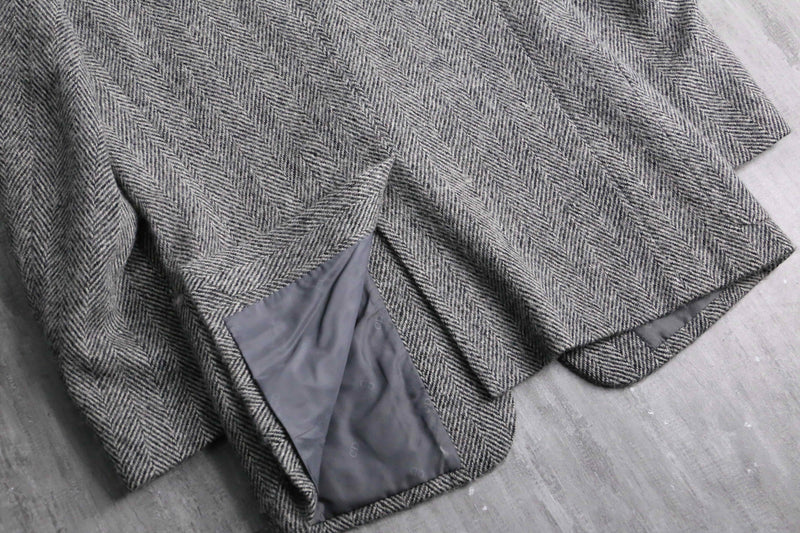 “Christian Dior” herringbone tweed 2B tailored jacket