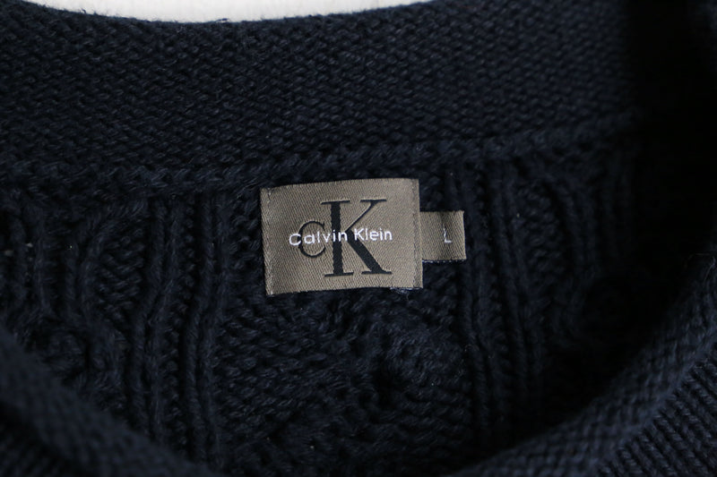 "Calvin Klein" black roll neck cotton knit