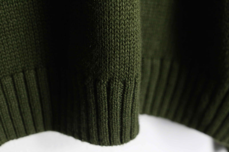 olive color minimal cotton knit