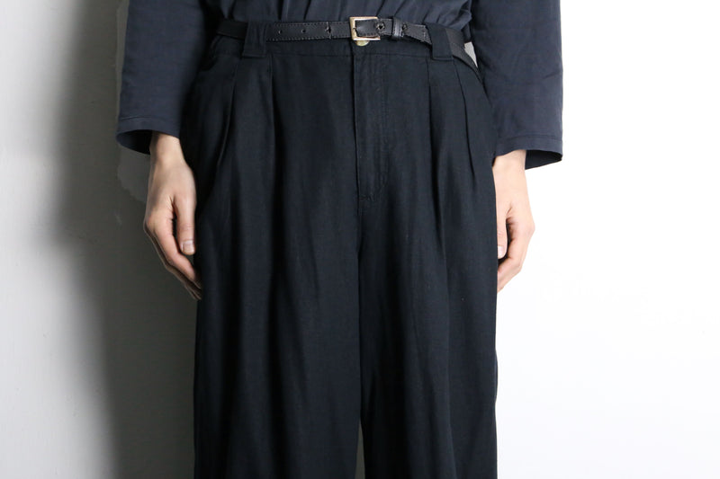 linen and rayon black easy pants