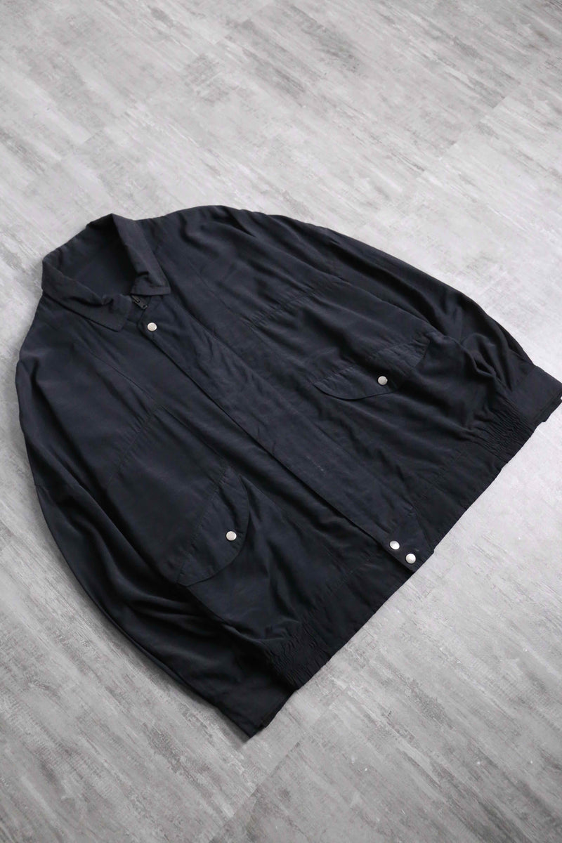 viscose× polyamide zip up blouson