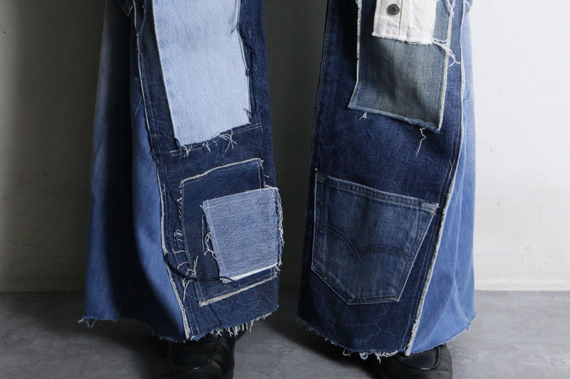 "Re:make" patchwork design buggy flare denim