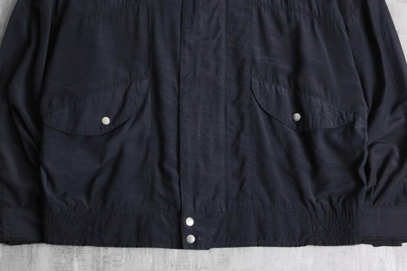 viscose× polyamide zip up blouson
