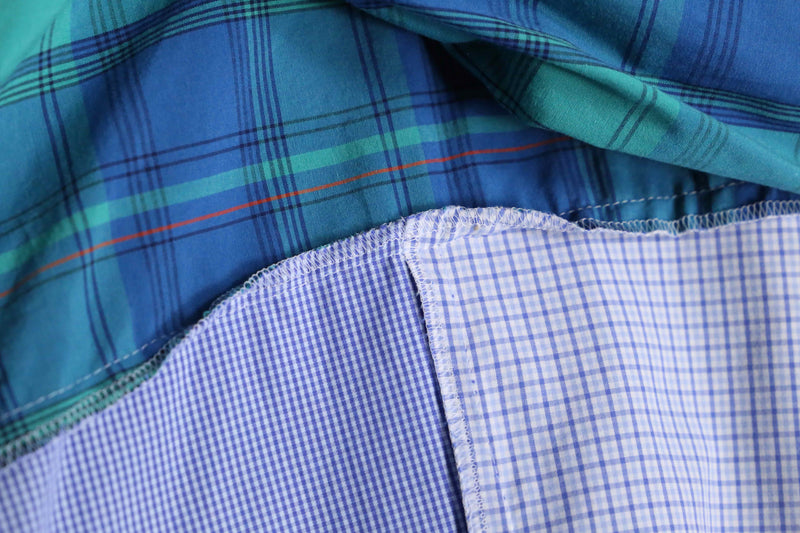 "Re:make" pop blue check docking shirt hoodie