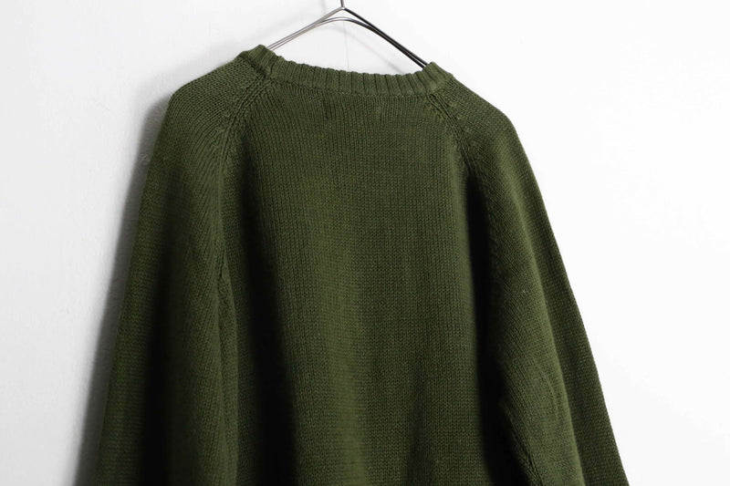 olive color minimal cotton knit