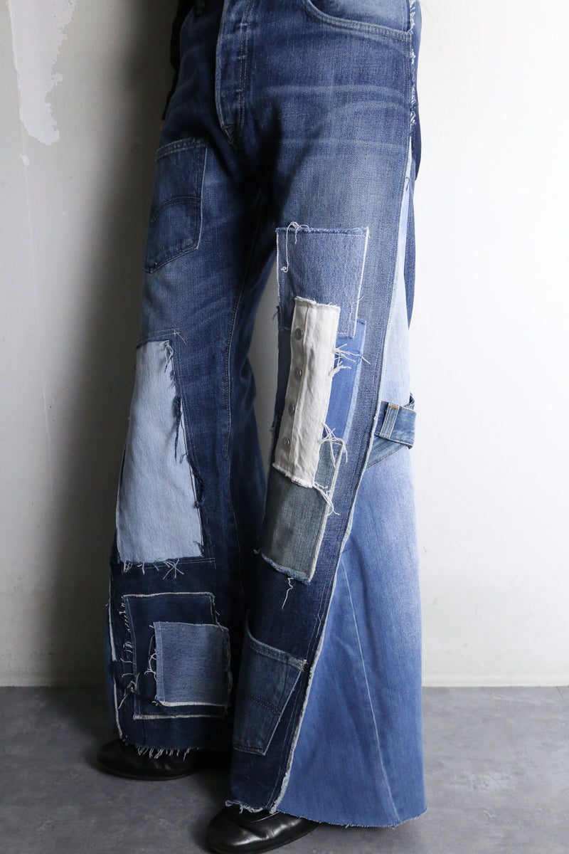 "Re:make" patchwork design buggy flare denim