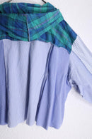 "Re:make" pop blue check docking shirt hoodie