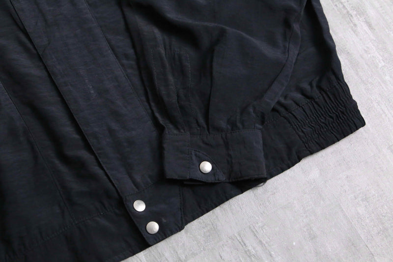 viscose× polyamide zip up blouson