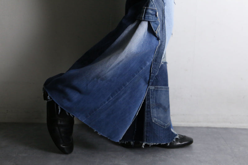 "Re:make" patchwork design buggy flare denim