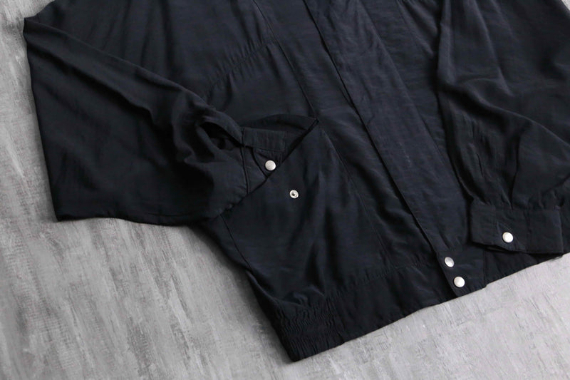 viscose× polyamide zip up blouson