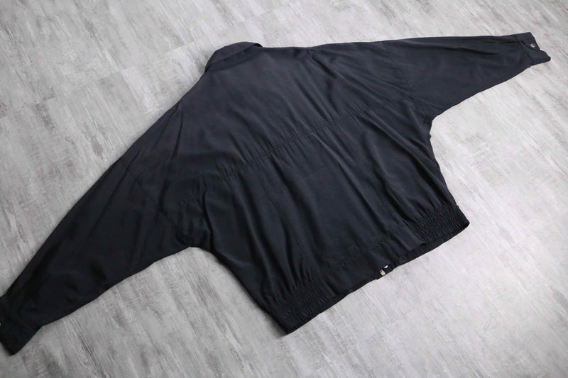 viscose× polyamide zip up blouson