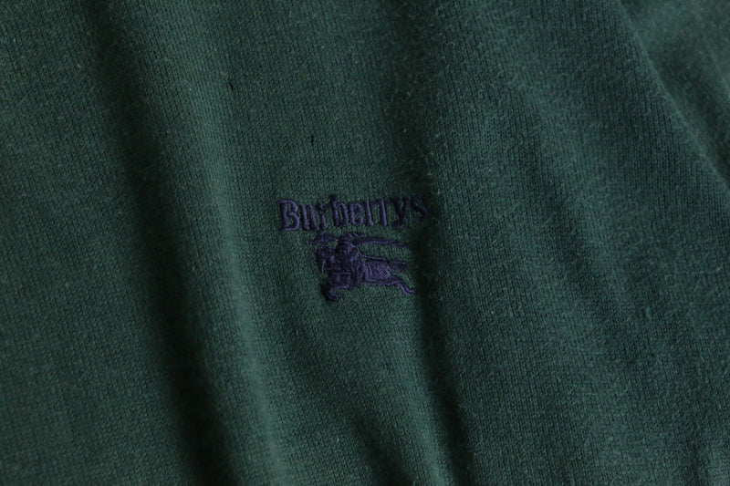 "Burberrys" dark green cotton knit