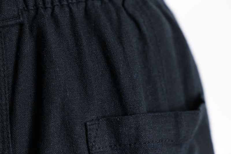 linen and rayon black easy pants