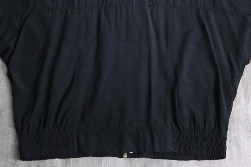 viscose× polyamide zip up blouson