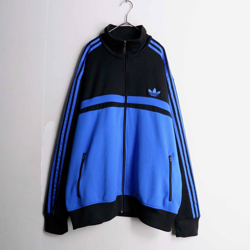 "adidas" black×blue loose track jacket