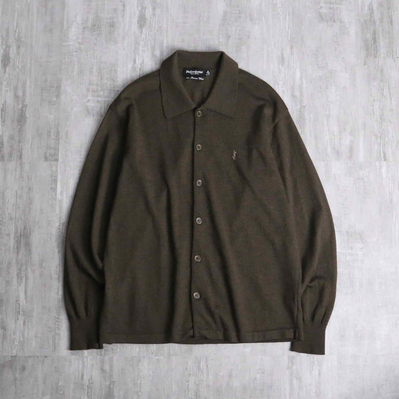 "Yves Saint Laurent" brown knit cardigan