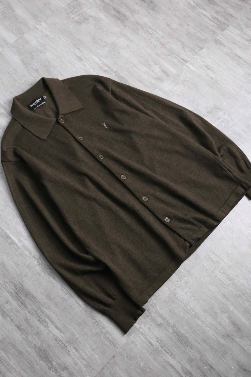"Yves Saint Laurent" brown knit cardigan